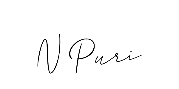 N Puri stylish signature style. Best Handwritten Sign (Allison_Script) for my name. Handwritten Signature Collection Ideas for my name N Puri. N Puri signature style 2 images and pictures png