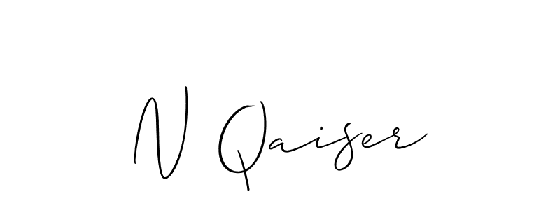 Also You can easily find your signature by using the search form. We will create N Qaiser name handwritten signature images for you free of cost using Allison_Script sign style. N Qaiser signature style 2 images and pictures png