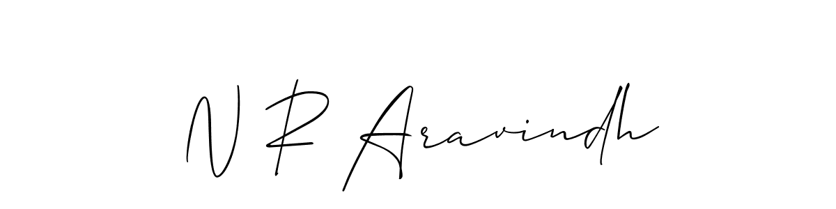 Create a beautiful signature design for name N R Aravindh. With this signature (Allison_Script) fonts, you can make a handwritten signature for free. N R Aravindh signature style 2 images and pictures png