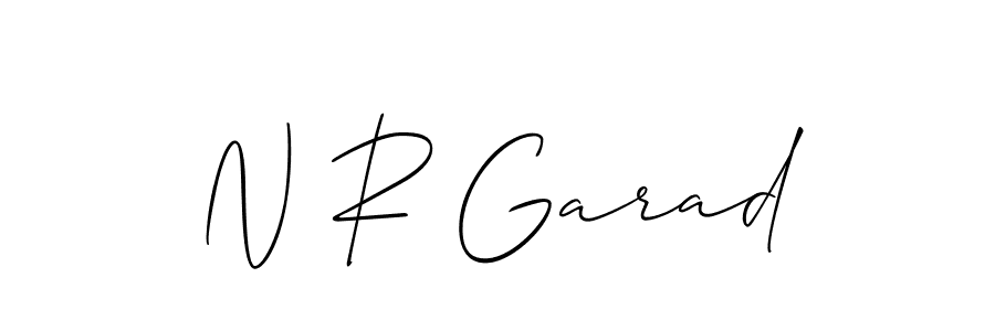 The best way (Allison_Script) to make a short signature is to pick only two or three words in your name. The name N R Garad include a total of six letters. For converting this name. N R Garad signature style 2 images and pictures png