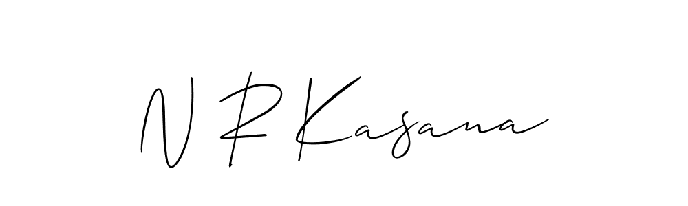 Create a beautiful signature design for name N R Kasana. With this signature (Allison_Script) fonts, you can make a handwritten signature for free. N R Kasana signature style 2 images and pictures png
