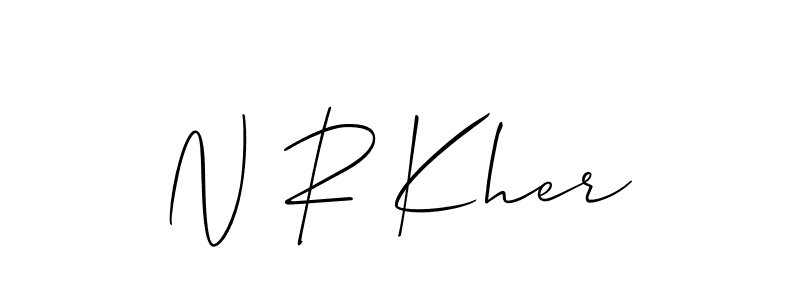 N R Kher stylish signature style. Best Handwritten Sign (Allison_Script) for my name. Handwritten Signature Collection Ideas for my name N R Kher. N R Kher signature style 2 images and pictures png