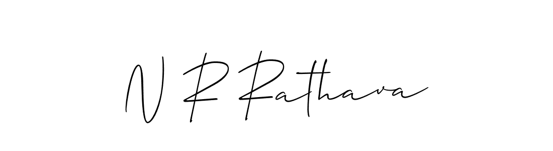 Also we have N R Rathava name is the best signature style. Create professional handwritten signature collection using Allison_Script autograph style. N R Rathava signature style 2 images and pictures png