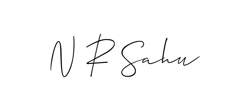 Create a beautiful signature design for name N R Sahu. With this signature (Allison_Script) fonts, you can make a handwritten signature for free. N R Sahu signature style 2 images and pictures png