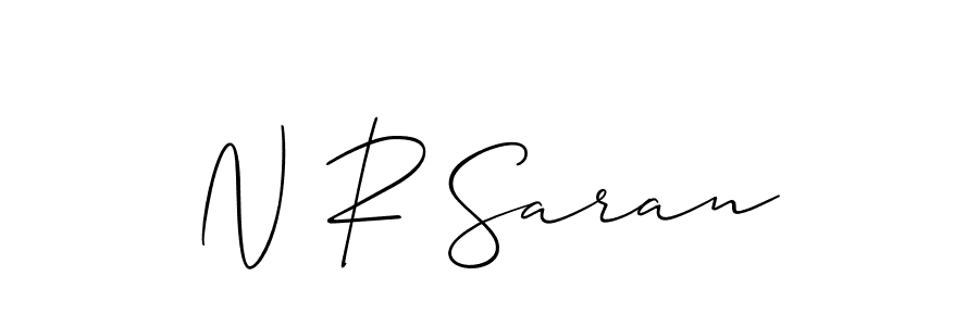 Create a beautiful signature design for name N R Saran. With this signature (Allison_Script) fonts, you can make a handwritten signature for free. N R Saran signature style 2 images and pictures png