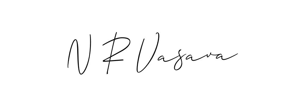 Make a beautiful signature design for name N R Vasava. With this signature (Allison_Script) style, you can create a handwritten signature for free. N R Vasava signature style 2 images and pictures png