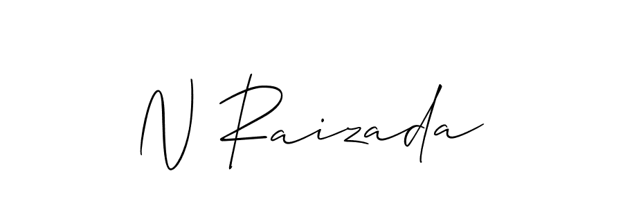 The best way (Allison_Script) to make a short signature is to pick only two or three words in your name. The name N Raizada include a total of six letters. For converting this name. N Raizada signature style 2 images and pictures png
