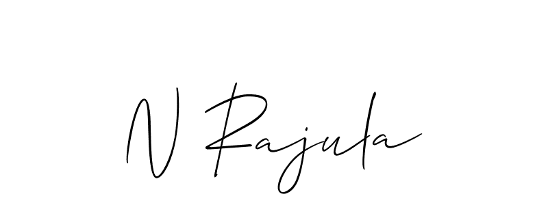 Also You can easily find your signature by using the search form. We will create N Rajula name handwritten signature images for you free of cost using Allison_Script sign style. N Rajula signature style 2 images and pictures png