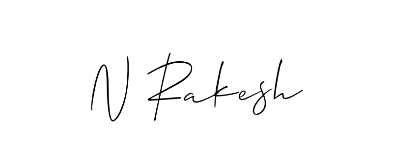 Make a beautiful signature design for name N Rakesh. With this signature (Allison_Script) style, you can create a handwritten signature for free. N Rakesh signature style 2 images and pictures png