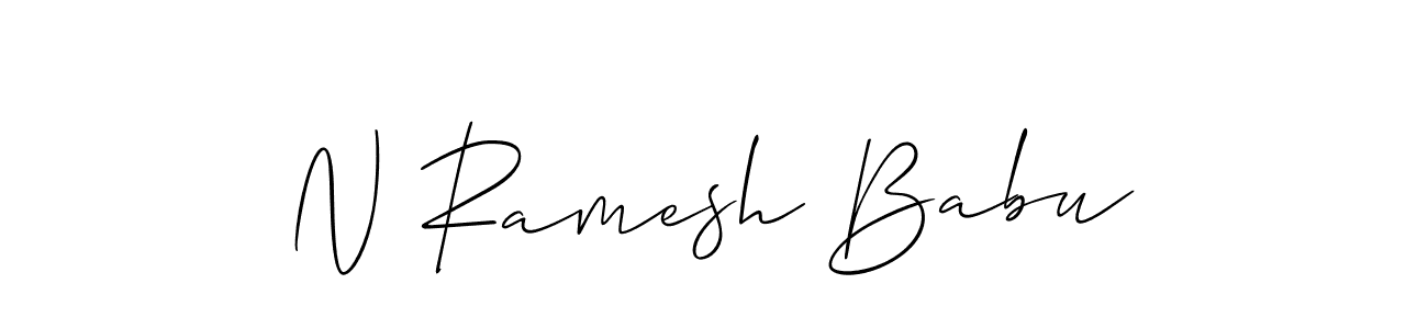 You should practise on your own different ways (Allison_Script) to write your name (N Ramesh Babu) in signature. don't let someone else do it for you. N Ramesh Babu signature style 2 images and pictures png