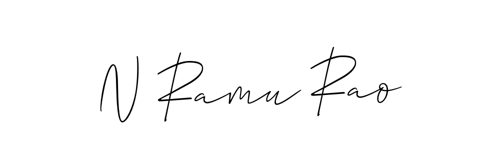 The best way (Allison_Script) to make a short signature is to pick only two or three words in your name. The name N Ramu Rao include a total of six letters. For converting this name. N Ramu Rao signature style 2 images and pictures png