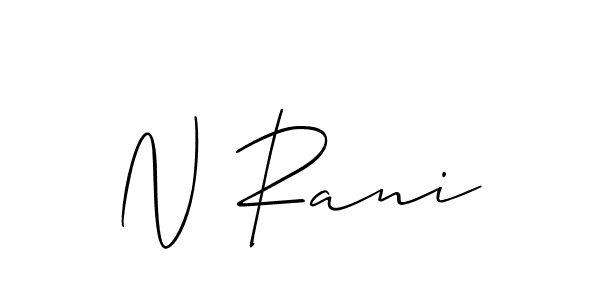 if you are searching for the best signature style for your name N Rani. so please give up your signature search. here we have designed multiple signature styles  using Allison_Script. N Rani signature style 2 images and pictures png