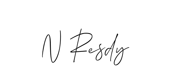 Here are the top 10 professional signature styles for the name N Resdy. These are the best autograph styles you can use for your name. N Resdy signature style 2 images and pictures png