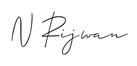A sleek calligraphic signature for name N Rijwan utilizing Allison_Script styling. Great for adding personal signatures to photos and art. N Rijwan signature style 2 images and pictures png