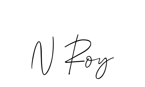 How to make N Roy name signature. Use Allison_Script style for creating short signs online. This is the latest handwritten sign. N Roy signature style 2 images and pictures png