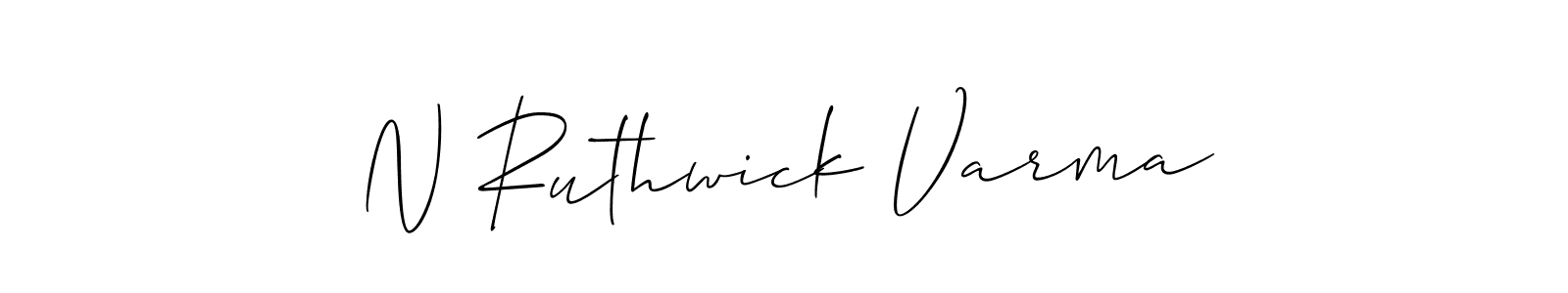 Also we have N Ruthwick Varma name is the best signature style. Create professional handwritten signature collection using Allison_Script autograph style. N Ruthwick Varma signature style 2 images and pictures png
