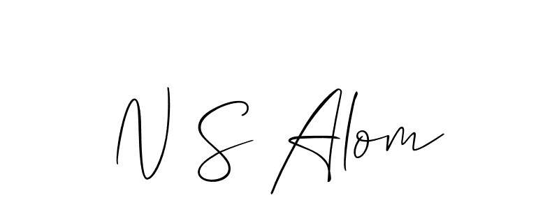 if you are searching for the best signature style for your name N S Alom. so please give up your signature search. here we have designed multiple signature styles  using Allison_Script. N S Alom signature style 2 images and pictures png