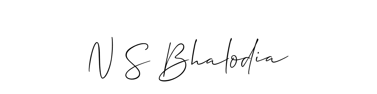Also You can easily find your signature by using the search form. We will create N S Bhalodia name handwritten signature images for you free of cost using Allison_Script sign style. N S Bhalodia signature style 2 images and pictures png