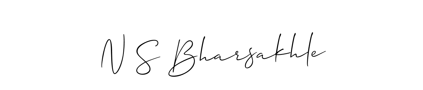 Make a short N S Bharsakhle signature style. Manage your documents anywhere anytime using Allison_Script. Create and add eSignatures, submit forms, share and send files easily. N S Bharsakhle signature style 2 images and pictures png