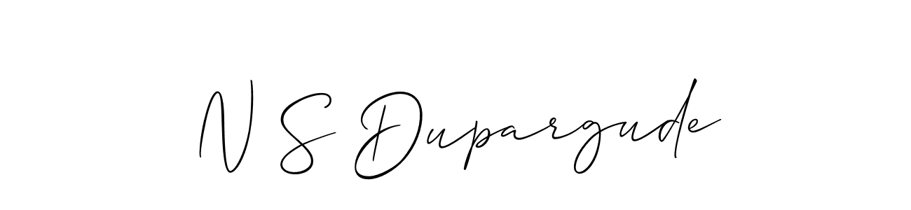 Design your own signature with our free online signature maker. With this signature software, you can create a handwritten (Allison_Script) signature for name N S Dupargude. N S Dupargude signature style 2 images and pictures png