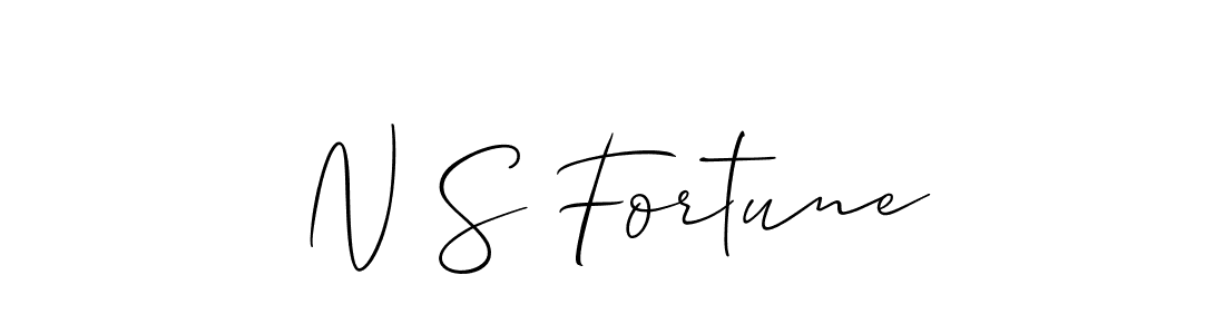 How to make N S Fortune signature? Allison_Script is a professional autograph style. Create handwritten signature for N S Fortune name. N S Fortune signature style 2 images and pictures png