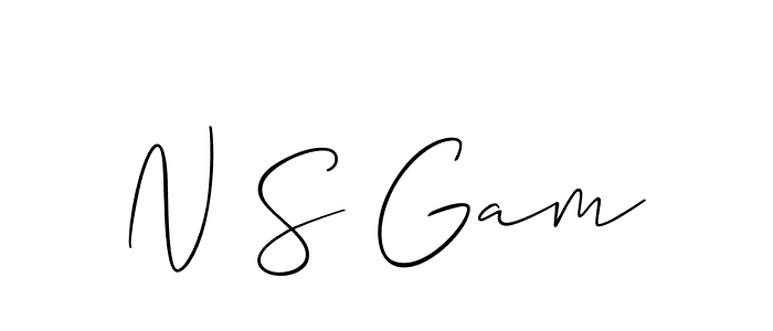 Best and Professional Signature Style for N S Gam. Allison_Script Best Signature Style Collection. N S Gam signature style 2 images and pictures png