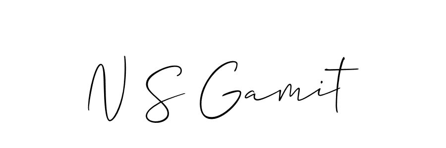 Use a signature maker to create a handwritten signature online. With this signature software, you can design (Allison_Script) your own signature for name N S Gamit. N S Gamit signature style 2 images and pictures png