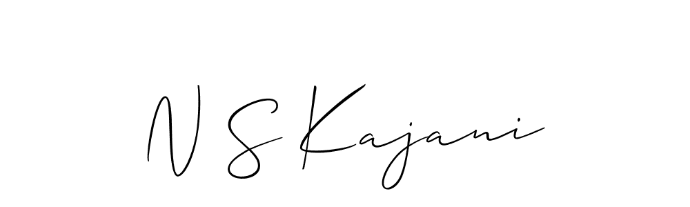 Allison_Script is a professional signature style that is perfect for those who want to add a touch of class to their signature. It is also a great choice for those who want to make their signature more unique. Get N S Kajani name to fancy signature for free. N S Kajani signature style 2 images and pictures png