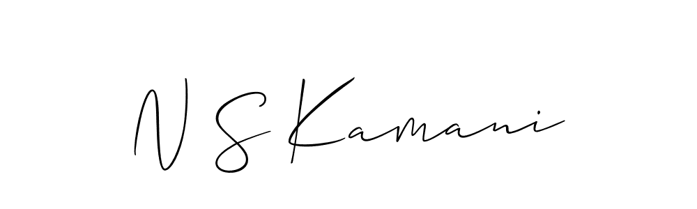 Use a signature maker to create a handwritten signature online. With this signature software, you can design (Allison_Script) your own signature for name N S Kamani. N S Kamani signature style 2 images and pictures png