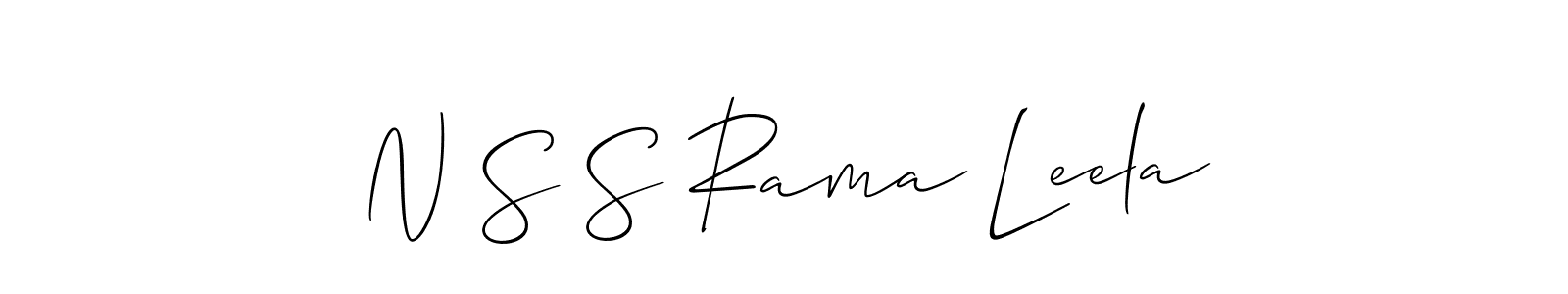 Also You can easily find your signature by using the search form. We will create N S S Rama Leela name handwritten signature images for you free of cost using Allison_Script sign style. N S S Rama Leela signature style 2 images and pictures png