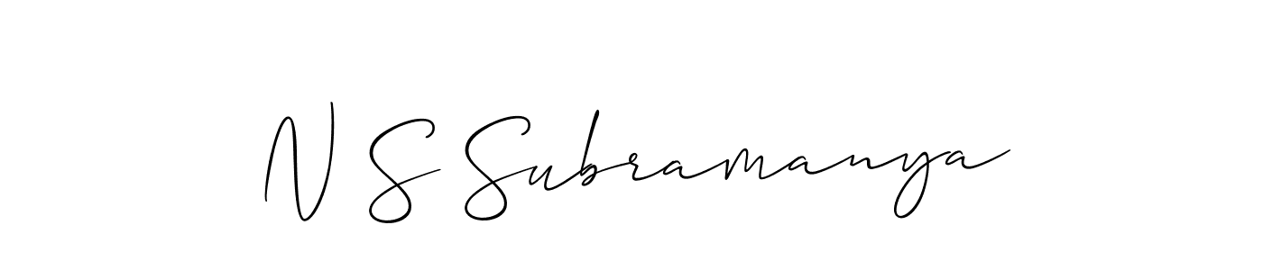 How to Draw N S Subramanya signature style? Allison_Script is a latest design signature styles for name N S Subramanya. N S Subramanya signature style 2 images and pictures png