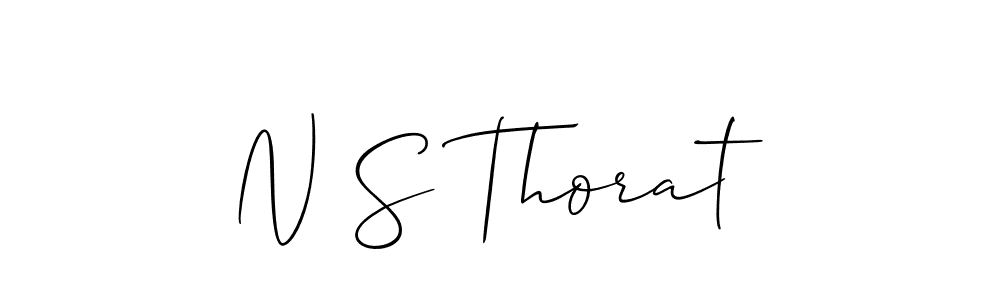 Make a beautiful signature design for name N S Thorat. With this signature (Allison_Script) style, you can create a handwritten signature for free. N S Thorat signature style 2 images and pictures png