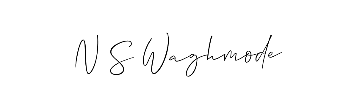 Make a beautiful signature design for name N S Waghmode. With this signature (Allison_Script) style, you can create a handwritten signature for free. N S Waghmode signature style 2 images and pictures png