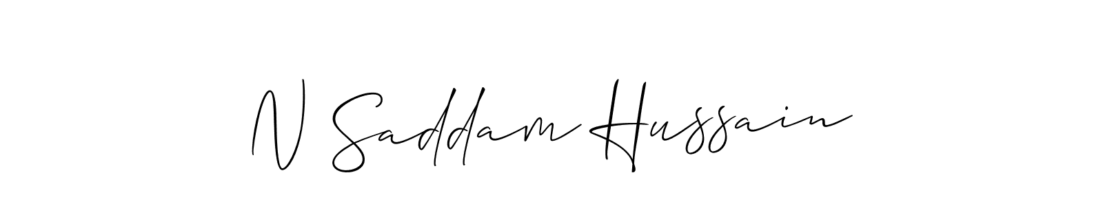 The best way (Allison_Script) to make a short signature is to pick only two or three words in your name. The name N Saddam Hussain include a total of six letters. For converting this name. N Saddam Hussain signature style 2 images and pictures png