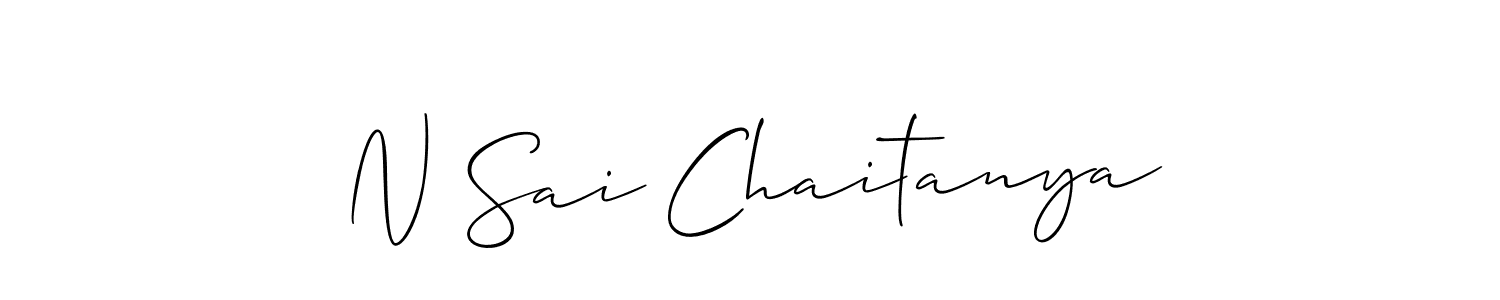 Also You can easily find your signature by using the search form. We will create N Sai Chaitanya name handwritten signature images for you free of cost using Allison_Script sign style. N Sai Chaitanya signature style 2 images and pictures png
