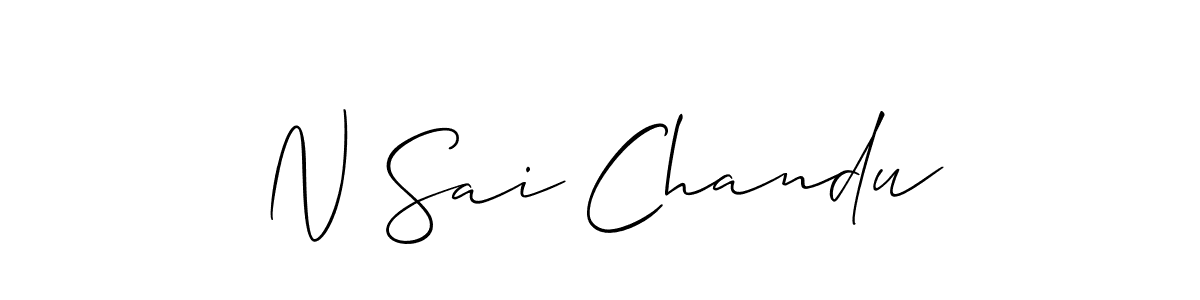 The best way (Allison_Script) to make a short signature is to pick only two or three words in your name. The name N Sai Chandu include a total of six letters. For converting this name. N Sai Chandu signature style 2 images and pictures png