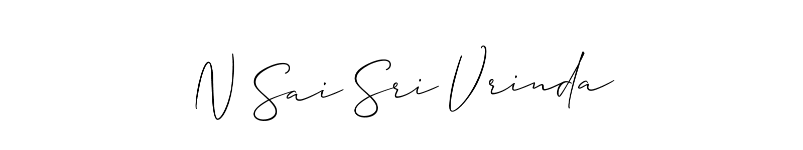 Also You can easily find your signature by using the search form. We will create N Sai Sri Vrinda name handwritten signature images for you free of cost using Allison_Script sign style. N Sai Sri Vrinda signature style 2 images and pictures png