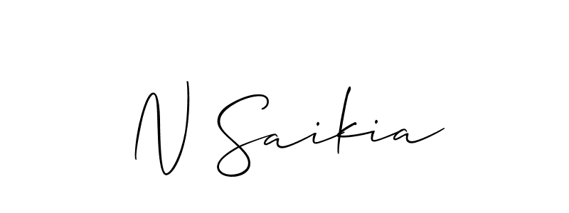 Allison_Script is a professional signature style that is perfect for those who want to add a touch of class to their signature. It is also a great choice for those who want to make their signature more unique. Get N Saikia name to fancy signature for free. N Saikia signature style 2 images and pictures png