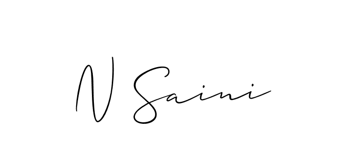 Also You can easily find your signature by using the search form. We will create N Saini name handwritten signature images for you free of cost using Allison_Script sign style. N Saini signature style 2 images and pictures png