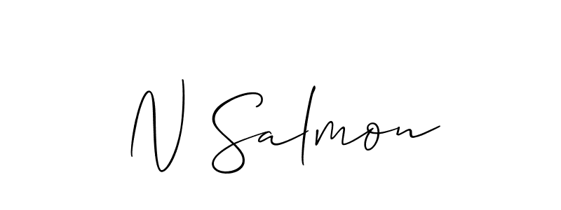 Also we have N Salmon name is the best signature style. Create professional handwritten signature collection using Allison_Script autograph style. N Salmon signature style 2 images and pictures png