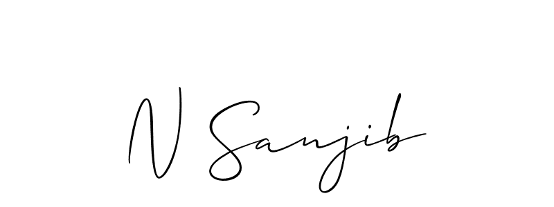 Design your own signature with our free online signature maker. With this signature software, you can create a handwritten (Allison_Script) signature for name N Sanjib. N Sanjib signature style 2 images and pictures png