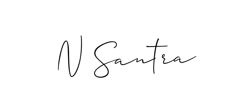 The best way (Allison_Script) to make a short signature is to pick only two or three words in your name. The name N Santra include a total of six letters. For converting this name. N Santra signature style 2 images and pictures png