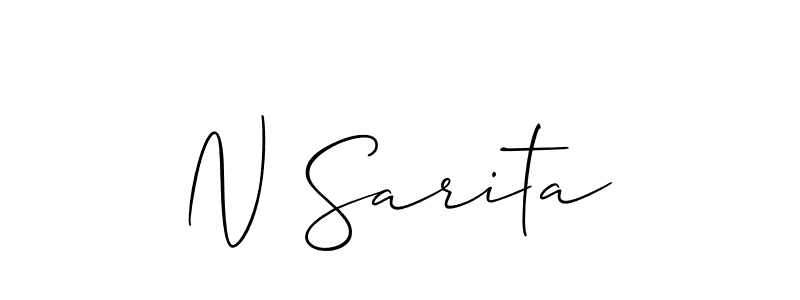 if you are searching for the best signature style for your name N Sarita. so please give up your signature search. here we have designed multiple signature styles  using Allison_Script. N Sarita signature style 2 images and pictures png