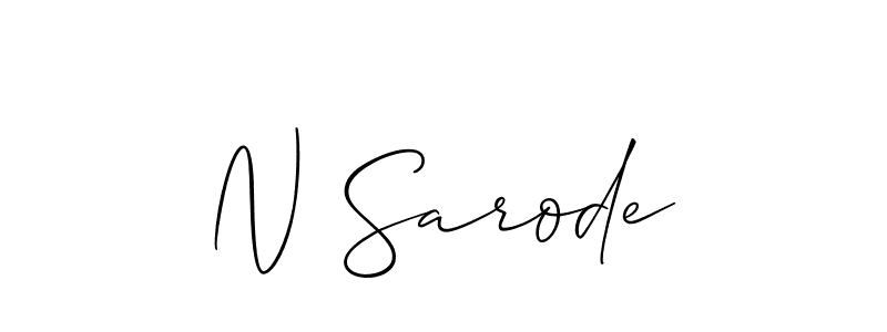 Design your own signature with our free online signature maker. With this signature software, you can create a handwritten (Allison_Script) signature for name N Sarode. N Sarode signature style 2 images and pictures png