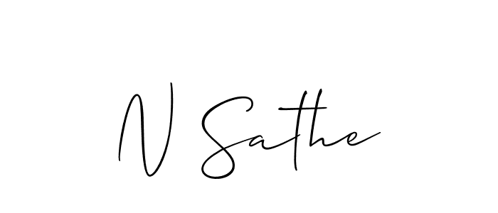 if you are searching for the best signature style for your name N Sathe. so please give up your signature search. here we have designed multiple signature styles  using Allison_Script. N Sathe signature style 2 images and pictures png