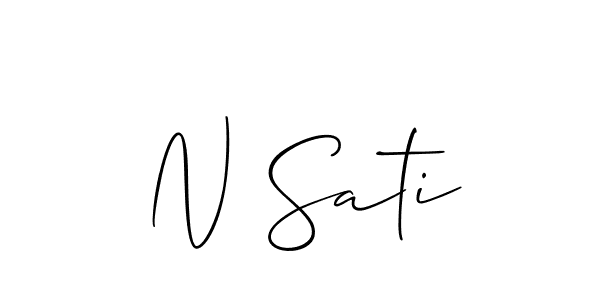 if you are searching for the best signature style for your name N Sati. so please give up your signature search. here we have designed multiple signature styles  using Allison_Script. N Sati signature style 2 images and pictures png