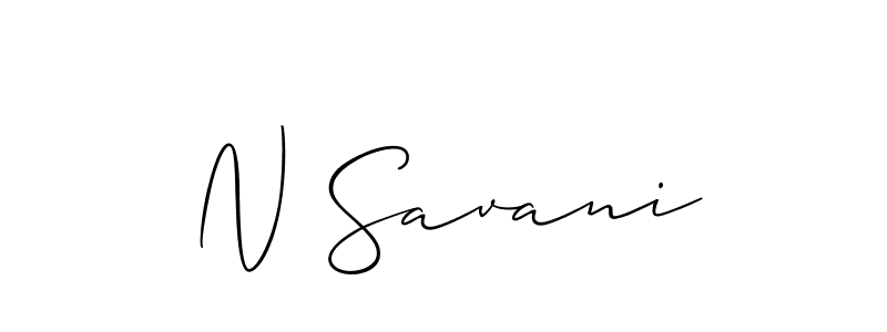 How to make N Savani name signature. Use Allison_Script style for creating short signs online. This is the latest handwritten sign. N Savani signature style 2 images and pictures png