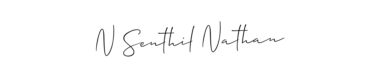 Create a beautiful signature design for name N Senthil Nathan. With this signature (Allison_Script) fonts, you can make a handwritten signature for free. N Senthil Nathan signature style 2 images and pictures png
