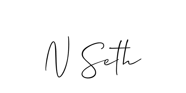 The best way (Allison_Script) to make a short signature is to pick only two or three words in your name. The name N Seth include a total of six letters. For converting this name. N Seth signature style 2 images and pictures png