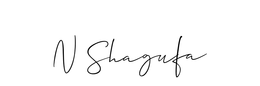 The best way (Allison_Script) to make a short signature is to pick only two or three words in your name. The name N Shagufa include a total of six letters. For converting this name. N Shagufa signature style 2 images and pictures png